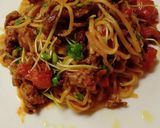 ひき肉とトマトのうま塩ソース焼きそば作り方9写真