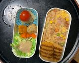 レンジ簡単梅中華ペスカトーレ味炒飯弁当作り方16写真