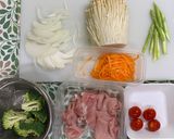 レンジで!豚えのきの温野菜サラダ風作り方1写真