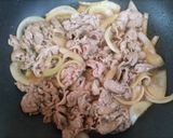 簡単夕飯・昼食ワンパンすき焼きのタレで柔らか豚丼作り方4写真