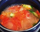 夏だから超簡単トマトとオクラの味噌汁作り方3写真