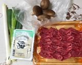 牛しゃぶしゃぶ肉で肉豆腐作り方1写真