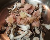 ツナと茸のカルボナーラ作り方1写真