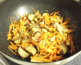 お好み焼き風　鶏皮とナスのソース炒め作り方10写真