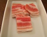 **菜の花と豚肉の炒め物**作り方1写真