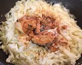 コク旨さば平(さば味噌缶でとん平風)作り方3写真