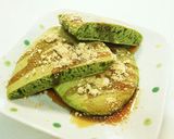 黒蜜きな粉で食べる 抹茶ホットケーキ作り方5写真