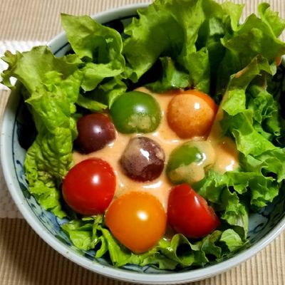 彩りトマトのサラダ by 春菜食堂ϋ♡ 【クックパッド】 簡単おいしい