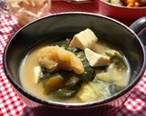 キャベツと豆腐の具沢山味噌汁作り方5写真
