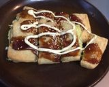 油揚げとシャキシャキ　キャベツのピザ風作り方4写真