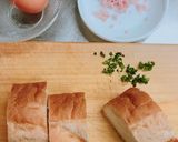 朝ごはんに!フランスパンのハム卵トースト作り方1写真