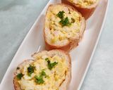 朝ごはんに!フランスパンのハム卵トースト作り方6写真