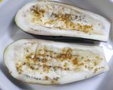 簡単！茄子ボート☆味噌バタコーンチーズ作り方2写真