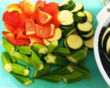 旨辛❤夏野菜のタコスミート和え❤作り方1写真