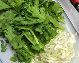 鶏ひざ軟骨と春菊の和風炒め作り方1写真
