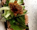 赤飯で簡単なキュウリ巻き作り方2写真