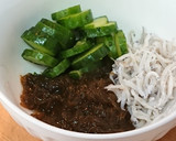 もずくとしらすときうりのレモン醤油和え作り方1写真