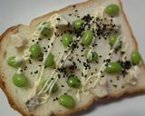 青海苔＊胡麻香る❀枝豆×ブルチ和トースト作り方3写真