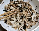 市販キノコ、野菜の油炒め・つる豆、紫蘇作り方3写真