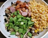 市販キノコ、野菜の油炒め・つる豆、紫蘇作り方4写真