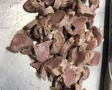 砂肝と椎茸の冷菜（お通し的な）作り方1写真