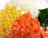 サクサク簡単☆3色の彩り☆野菜かき揚げ作り方1写真