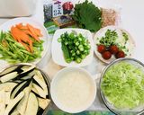 簡単冷やしぶっかけ蕎麦・茄子いんげん入り作り方1写真