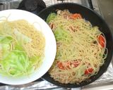 トマトツナ缶のパスタ♪簡単チーズキャベツ作り方8写真