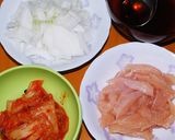 鶏肉と白菜キムチの和風炒め(鶏キムチ)作り方1写真