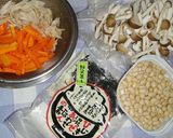 おかず不要！ひじきと福豆の炊き込みご飯　作り方1写真