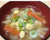 打ち豆入り白菜と人参の味噌汁作り方7写真