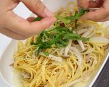 レンジで簡単　めんつゆの和風パスタ作り方4写真