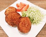 一気に2品☆メンチカツとフライパンバーグ作り方4写真