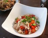 トマトとオクラの鯨スジポンぶっかけうどん作り方5写真