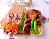 お赤飯弁当　簡単　大人可愛い　デコ弁当作り方5写真