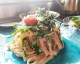 和洋風！大葉と小松菜の明太クリームパスタ作り方6写真