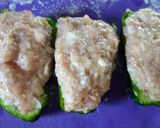 ピーマンつくね焼き 温泉卵添え作り方1写真