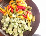 鶏豚肉で夏野菜の和風ガパオライス作り方4写真