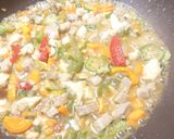 鶏豚肉で夏野菜の和風ガパオライス作り方7写真
