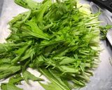 鶏むね肉と水菜の塩ガーリック炒め作り方1写真