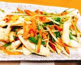 鶏むね肉と水菜の塩ガーリック炒め作り方7写真