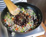 きざみ浜納豆入り肉そぼろレタスカップご飯作り方6写真
