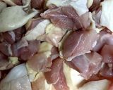 モロヘイヤと玉ねぎと鶏肉のスープ作り方1写真