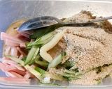 超簡単！きゅうりとハムの棒棒鶏風サラダ作り方3写真