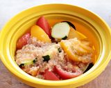 レンジで!鶏ひき肉と夏野菜の具沢山スープ作り方3写真