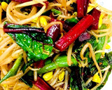ビーツの葉とインゲンと豆もやし炒め作り方3写真
