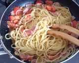 夏でも合格祈願！トマトとベーコンのパスタ作り方6写真