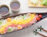 七夕レシピ☆星の氷で天の川そうめん作り方1写真