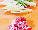 ☆こんにゃくと豚肉ネギの甘辛炒め☆作り方1写真