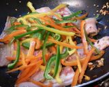 豚ばら薄切り味噌キャベツ炒め。作り方3写真